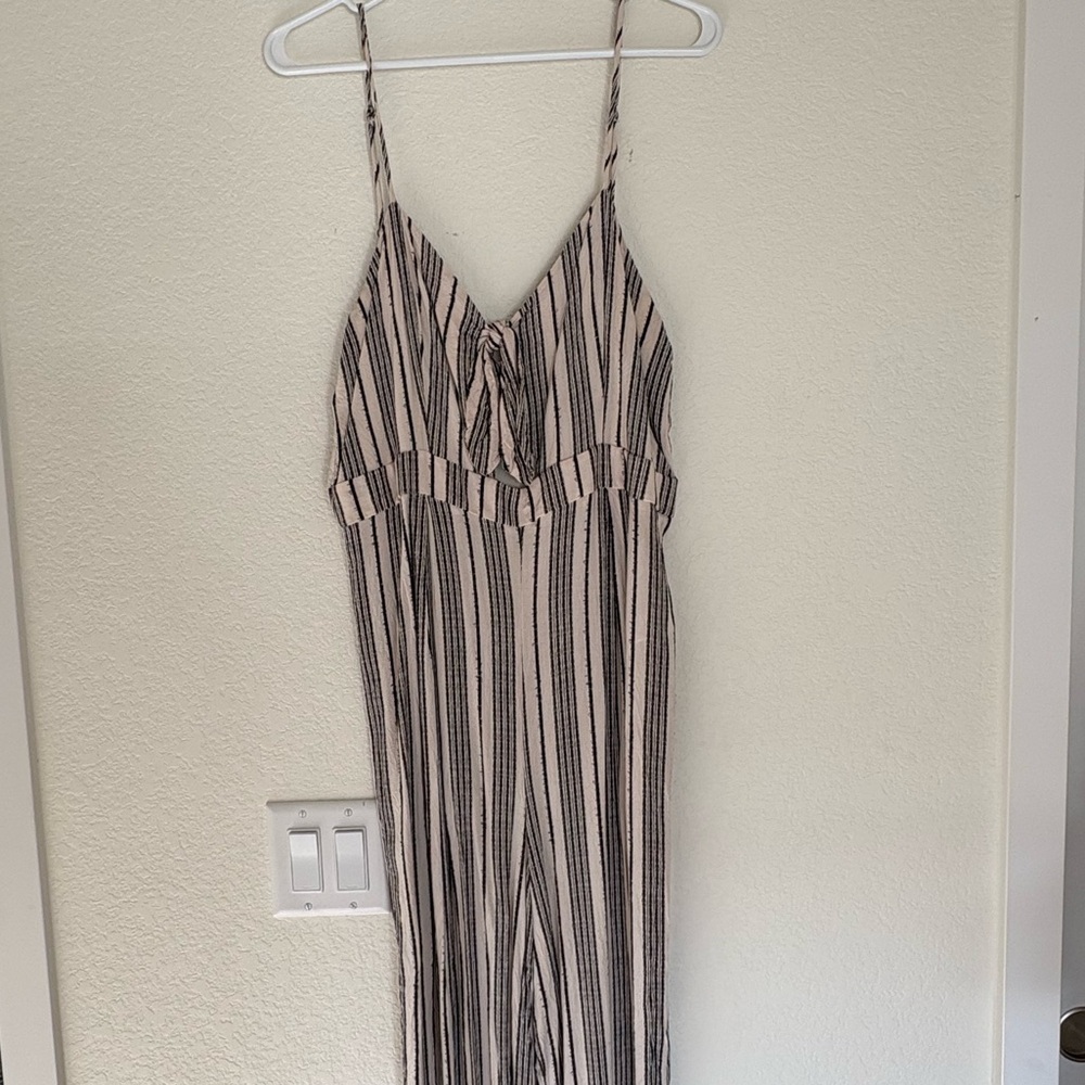 Striped Jumpsuit with Spaghetti Straps